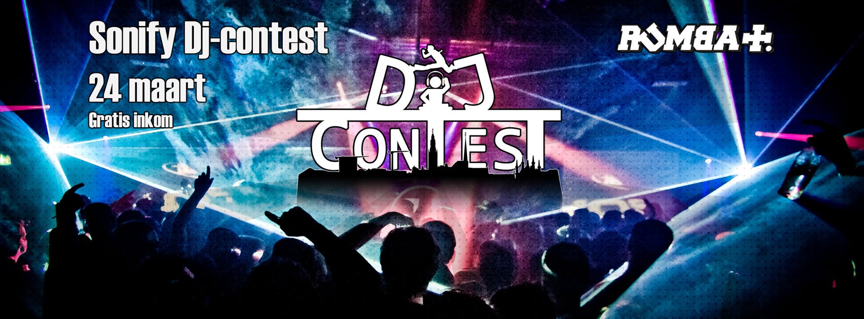 Affiche van de Sonify DJ-contest op 24 maart, gratis inkom